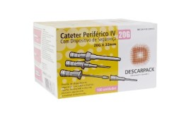 Cateter Periférico Iv Com Dispositivo De Segurança - 20g X 32 Mm - 100 Unid - Descarpack